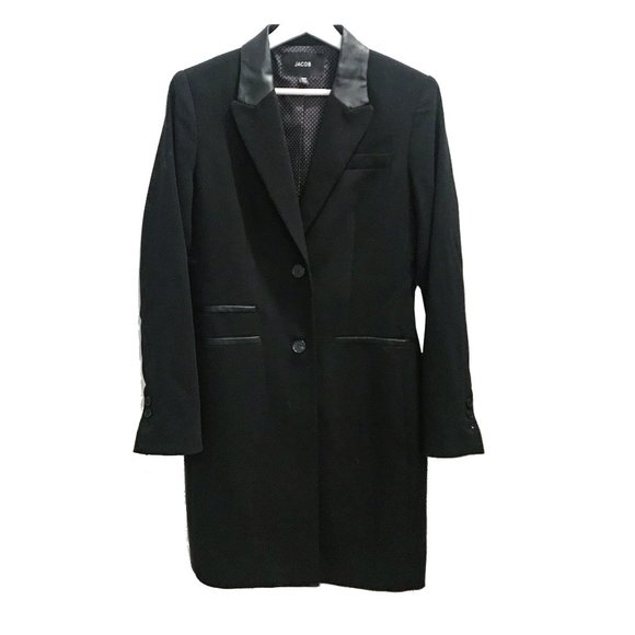 JACOB Lined Knee-Length Blazer Jacket - Picture 1 of 10